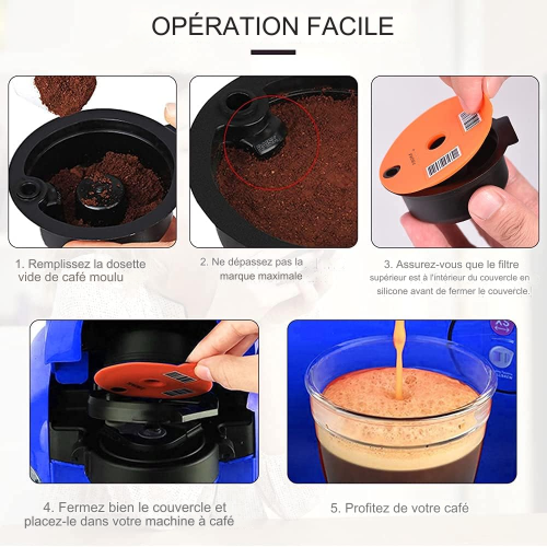 Capsule de café à filtration précise, rechargeable et facile à utiliser. 2