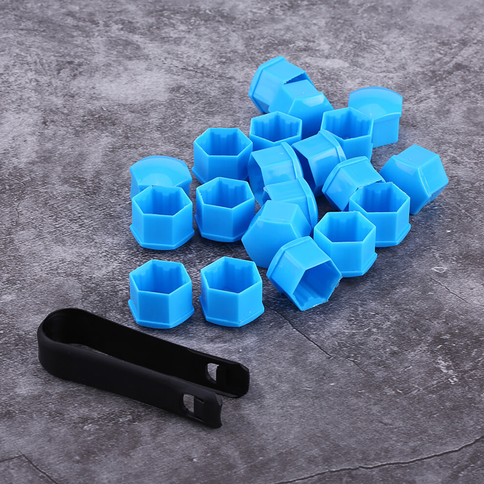 20Pcs 17Mm Wheel Hub Covers Lug Nut Bolt Caps Universal & Color Options Blue 5021362862834