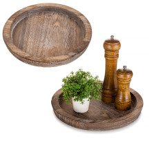 Elegante dekorative brett: Stilige serveringsfat, premium lett treverk, håndlaget slitt finish, perfekt for bad, servantskap og mer (1