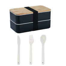 Cutie Bento stivuibilă, potrivită pentru cuptorul cu microunde, stil japonez, bol pentru salată cu recipient pentru dressing, design rezistent la