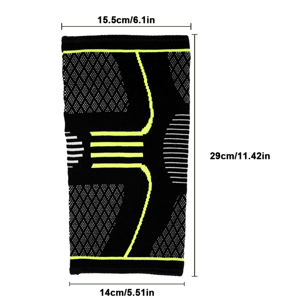 Black/Green Breathable Nylon Knee Brace Support M For Running Climbing