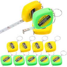 12 Stuks Mini Automatische Meetlint Sleutelhanger Met Sleutelring