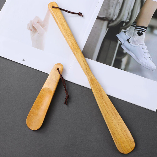 4 Pezzi Corno Legno Per Scarpe Ergonomico Resistente Aiuto Leggero 2