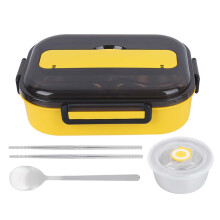Fiambrera Bento para hombres y mujeres, apilable, con múltiples compartimentos, reutilizable, con utensilios, apta para microondas y lavavajillas, a