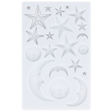 Molde de silicone para fondant, design inovador de estrela e lua, moldes de silicone de qualidade alimentar para chocolate e doces, ideal para