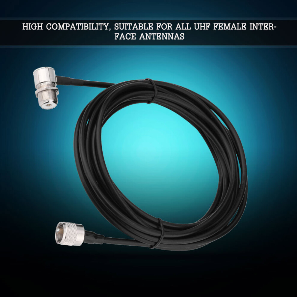 Durable 5M Pl259 Uhf Car Antenna Cable With Connectors For Mobile Radios 9311362872374