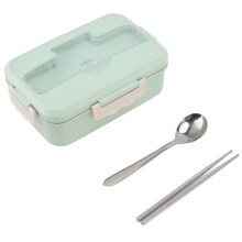 Elegantes recipientes azules divididos para el almuerzo, recipientes portátiles para preparar comidas con fiambreras bento aptas para microondas.