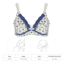 Maternity Nursing Support Bra Blue 36/80 Cotton Pregnant Women's Comfort Bra