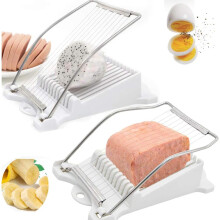 Gourmet Kitchen Companion: Snijmachine voor lunchvlees, roestvrijstalen draden voor gelijkmatige plakjes, duurzame constructie van hoge kwaliteit,
