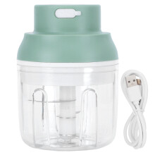 Mini foodprocessor, bærbar elektrisk hvidløgsmoser USB genopladelig, sikker køkkengadget med skridsikker bund, hurtig knusning, 250 ml