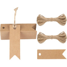 Handgefertigte Geschenkanhänger für Weihnachten, Mini-Geschenkanhänger aus Kraftpapier mit vorgestanztem Loch für einfache Verwendung im