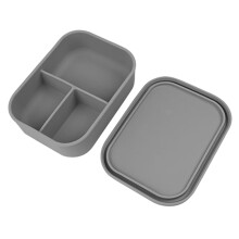 Cutie Bento din silicon etanșă cu control al porțiilor, recipient de prânz reutilizabil, potrivit pentru cuptorul cu microunde, design ușor de