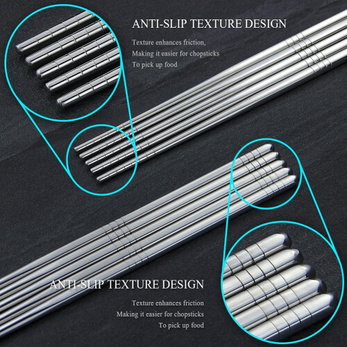Μεταλλικά chopsticks κατάλληλα για πλυντήριο πιάτων, ελαφριά επαναχρησιμοποιήσιμα 1