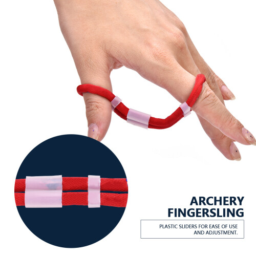 Elastic Red Adjustable Fingersling for Recurve Bow - Comfortable Fit 2