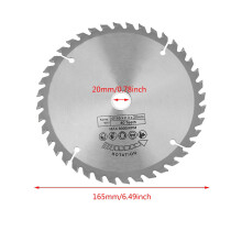 165mm x 20mm Diamond Circular Saw Blade 40 Teeth for Woodworking Tools