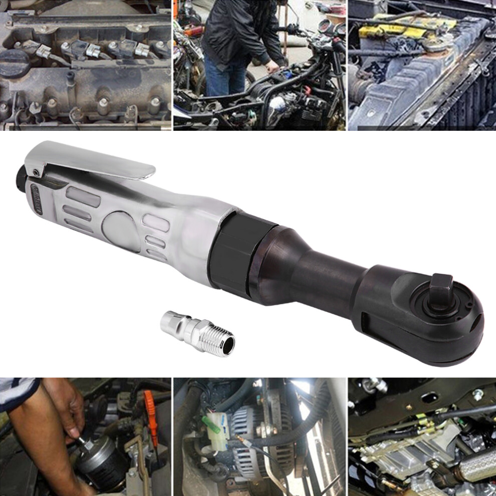 3/8" 10Mm Heavy Duty Air Ratchet Wrench 50Ft-Lb 160Rpm Silver 7641362878659