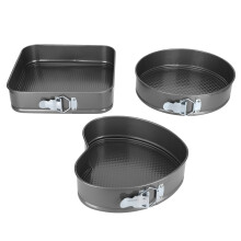 Mångsidigt bakset, springform för kakformar i premiumkvalitet i rostfritt stål med nonstick-beläggning och avtagbar botten för kakmousse, (3 st)