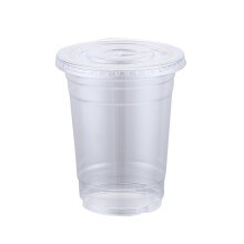Sprekksikre engangskopper, PET-plast med flate lokk, BPA-fritt, resirkulerbart drikkeglass, krystallklare lokk med sikker passform, lekkasjesikre for