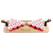 Wiederverwendbares Partyzubehör: Bierpong-Set für Erwachsene, Partyspiel mit farbigen Plastikbechern, kompakte und leichte Tischversion, ideal für