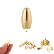 10Pcs Corrosion-Resistant Copper Fishing Sinkers 5g Gold Tackle