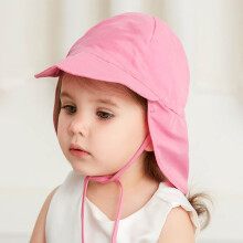 Baby Pink Sonnenhut für Kleinkinder 44-48cm Weitkrempe Schnell trocknende Baumwolle