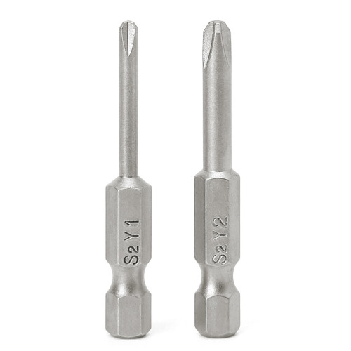 2 Pcs 50mm Magnetic 1/4'' Hex Shank Tri-wing Y Tip for-Silver