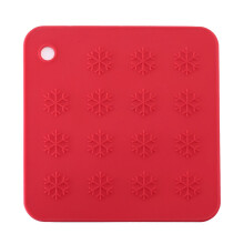 Descansos de silicone para cozinha, tapetes resistentes ao calor, antiderrapantes, para tigelas e mesas, com estampa de floco de neve, próprios para