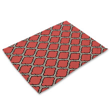Capa de almofada decorativa quadrada em algodão e linho de qualidade profissional com estampa chevron para mesa de jantar; suporte para tigela de