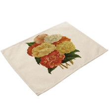 Jogos americanos com estampa de flores silvestres, jogos americanos de linho laváveis, jogos americanos botânicos para mesas de jantar e cozinha,