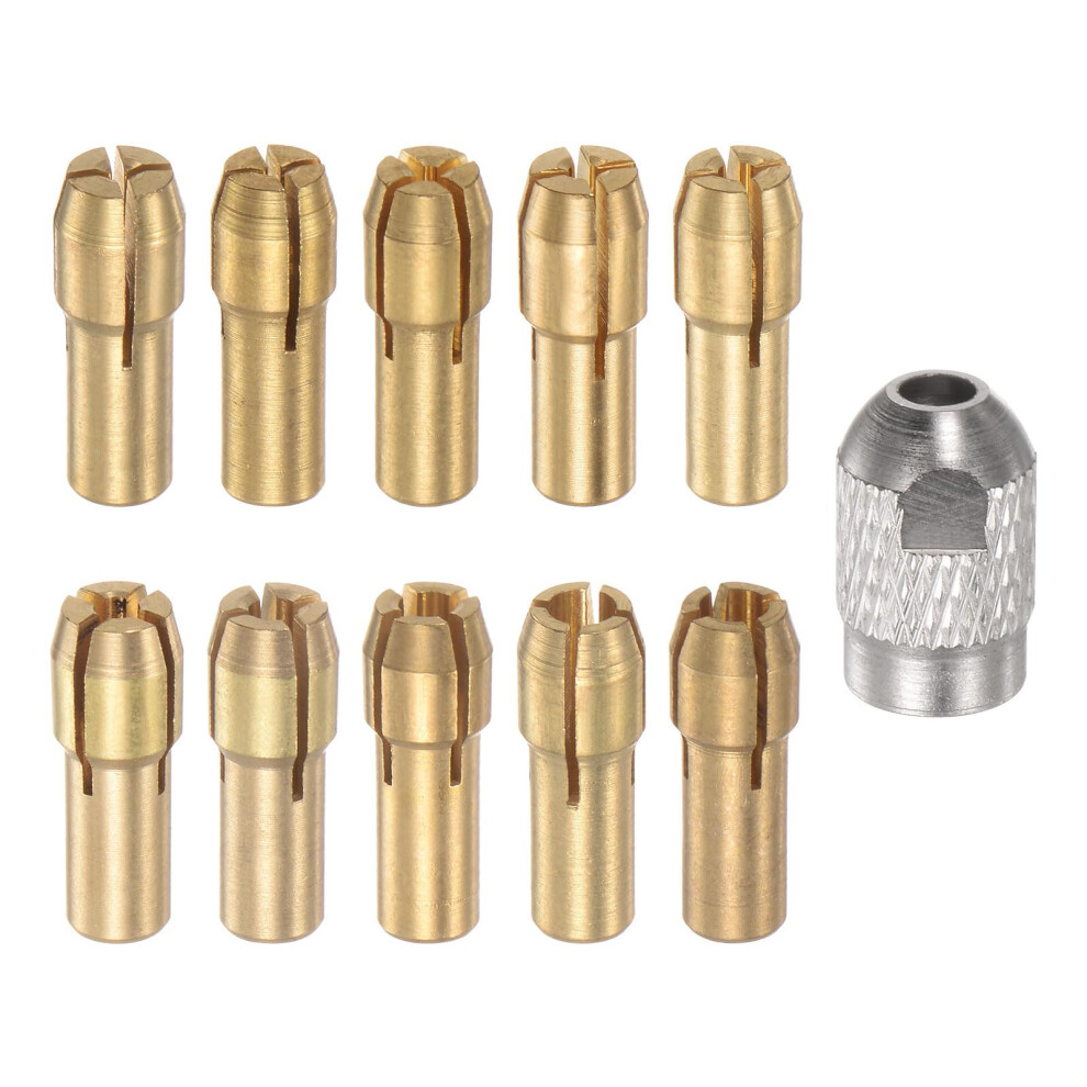 11Pcs Brass Collet Set 0.53.2Mm M8 Drill Chucks Quick Change For Rotary Tools 4.8Mm Shank 9105992219599