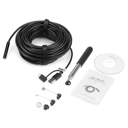 Black 15m USB Endoscope with 2MP Waterproof Camera Pipe Inspection 2