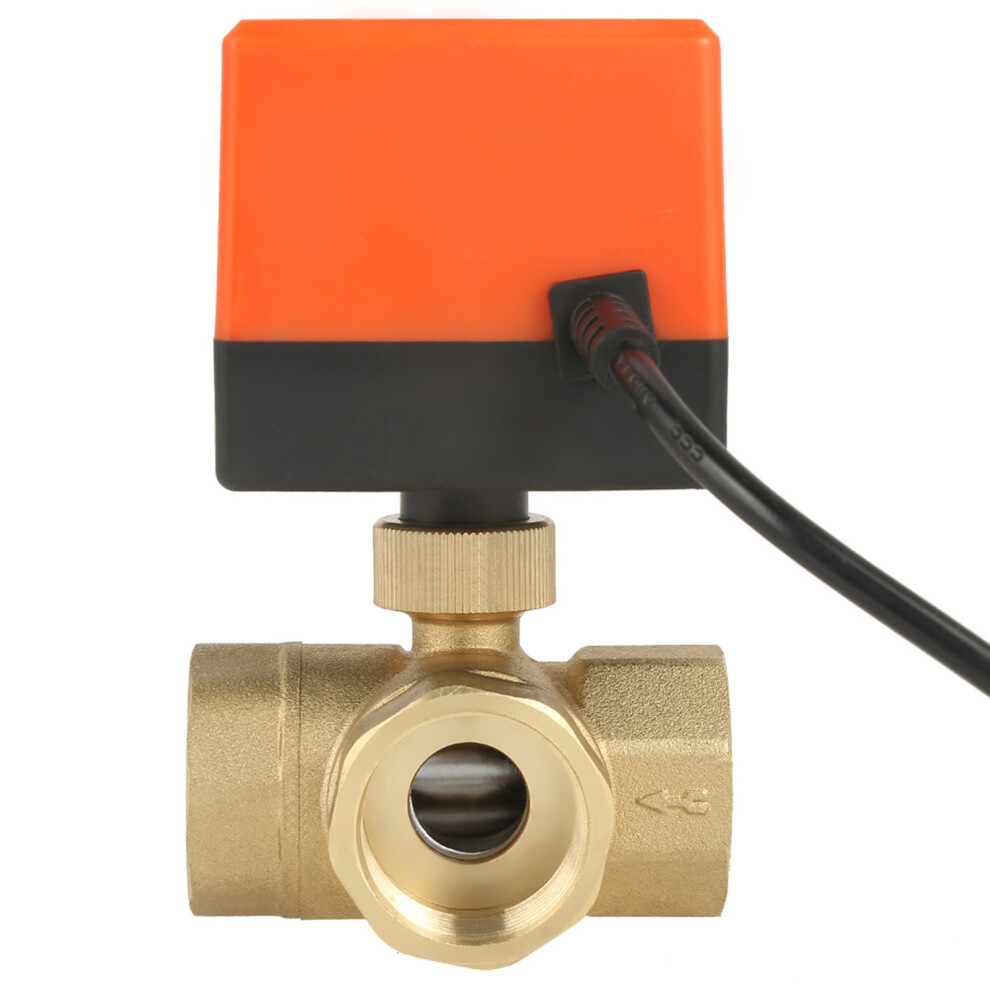 Ac 220V Brass 3-Way Electric Ball Valve Dn25 G1 Thread 1.6Pa 9411362881694