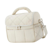 Insulated Lunch Bag Leakproof Ice Pack Pocket Crossbody-Beige