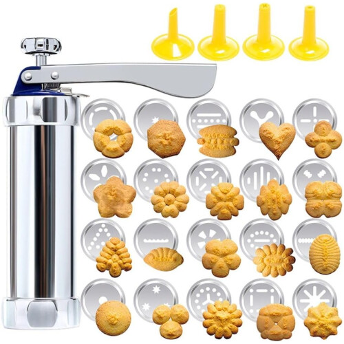 Cookie Press Kit 20Piece Baking Accessory Set, Manual Operation Cookie Machine, DIY Biscuit Maker (1 Set) 1