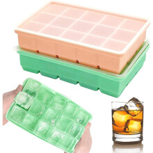 Leicht zu lösende, hitzebeständige Silikon-Eiswürfelformen, BPA-frei, flexible, große quadratische Eiswürfel für Cocktails, abnehmbare