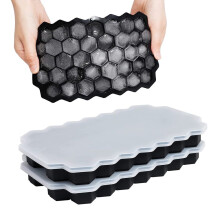 Silikon-Eiswürfelformen, 2 wiederverwendbare Formen für gekühlte Getränke, Whisky und Cocktails, mit sicheren sechseckigen Eiswürfelformen,