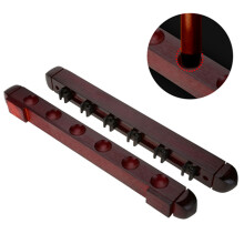 Wooden Wall-Mounted Pool Cue Rack Hold 6 Cues - Wine Red