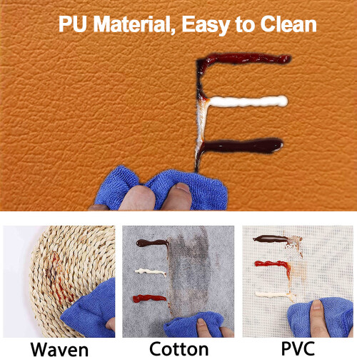 Rectangle Leather Labels, Waterproof Non-Slip Imitation Leather Embossed for Crafting Projects 2