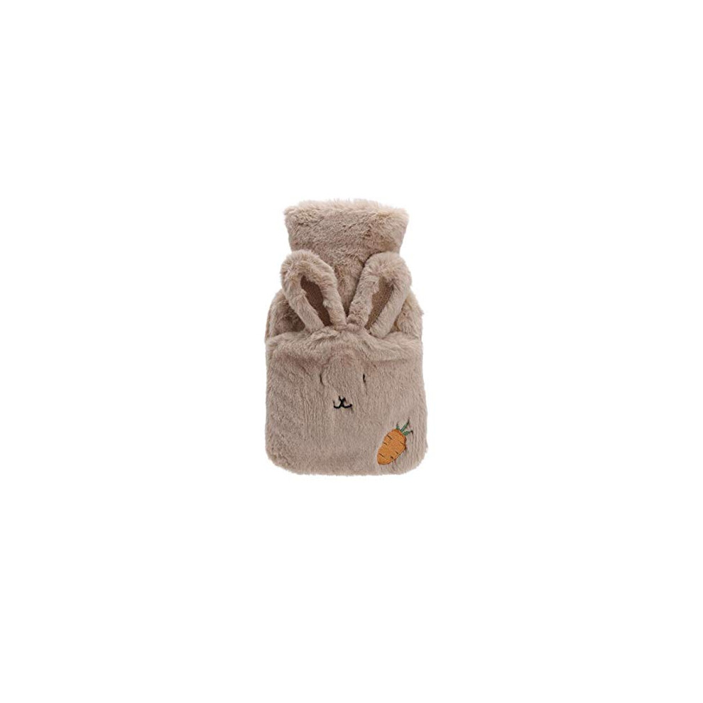Large 1Pc Rabbit Plush Fabrics Hot Water Bottle Bag Reusable Winter Warmth Hand Warmer Feet Warmer Color Coffee