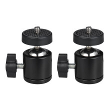 2 Stück 360 drehbare Mini-Stativkugelköpfe für DSLR-Kameras, LED-Leuchten