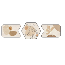 Gouwgenr Cuadros abstractos con marco de PVC 60x40 cm, set de 3 unidades