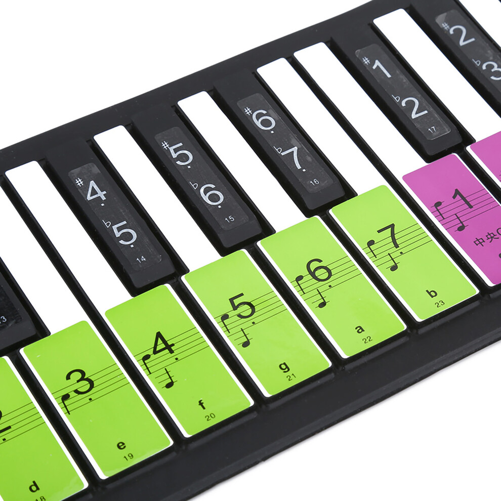 Piano Note Stickers For 88 Keys Electronic Keyboard Key Labels Removable White 5071362888198