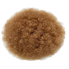 JHZHONG Cola de caballo afro corta rizada para mujeres castaño claro