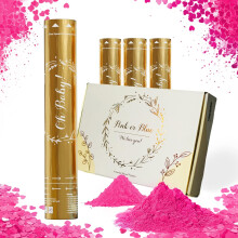 Confettis et fumée bleus Kit de 4 pièces pour révélation du sexe