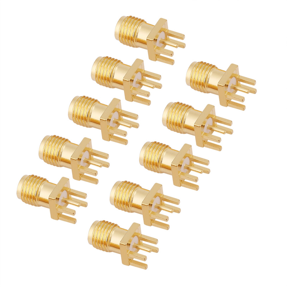10 Sma Female Brass Rf Connectors - 50 Ohm Pcb Mount For Wireless Projects 4991362889036