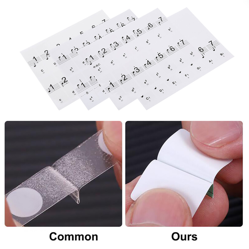 Removable Keys Stickers For 88 Key Electronic Piano Keyboard Labeling White 4131362888183