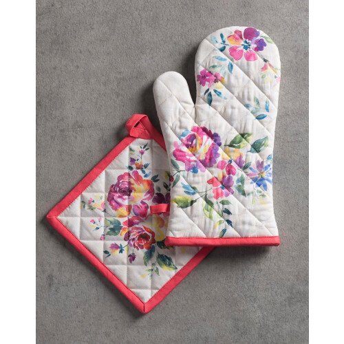 Maison d' Hermine Küchenhandschuhe Topflappen Hand gemalt 1