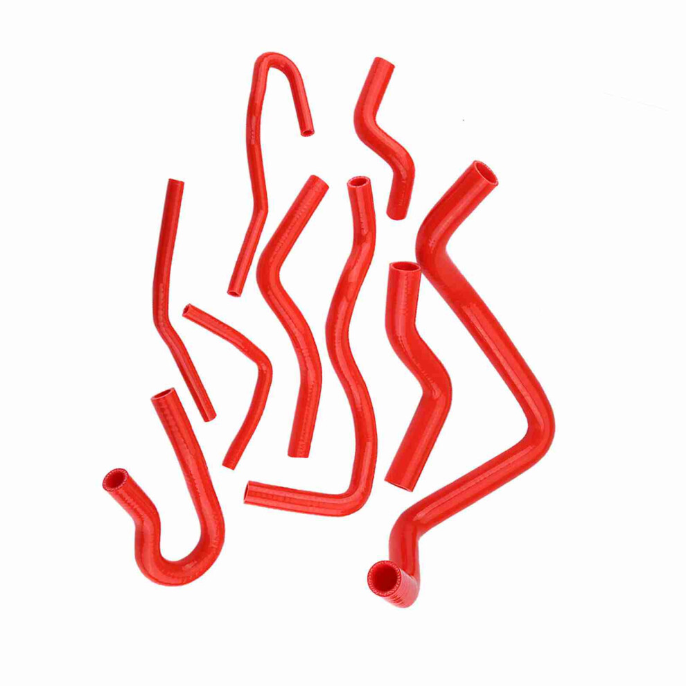 9Pcs Silicone Radiator Hose Set For Honda Civic D15 D16 Sohc Red 8471362888629