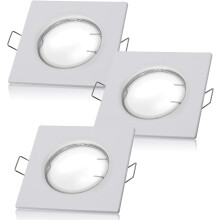 Set of 3 Recessed LED Spotlights - Dimmable White Metal Ceiling Downlights 230V 3W with a 120-Degree Beam Angle for Indoor Lighting