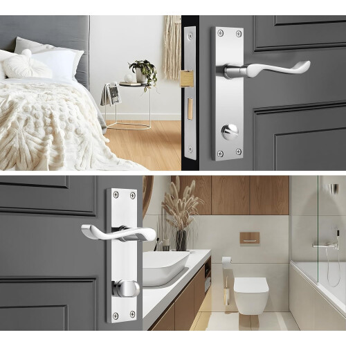 Probrico Türgriffe Internes Schloss Silber 6 Paar 1